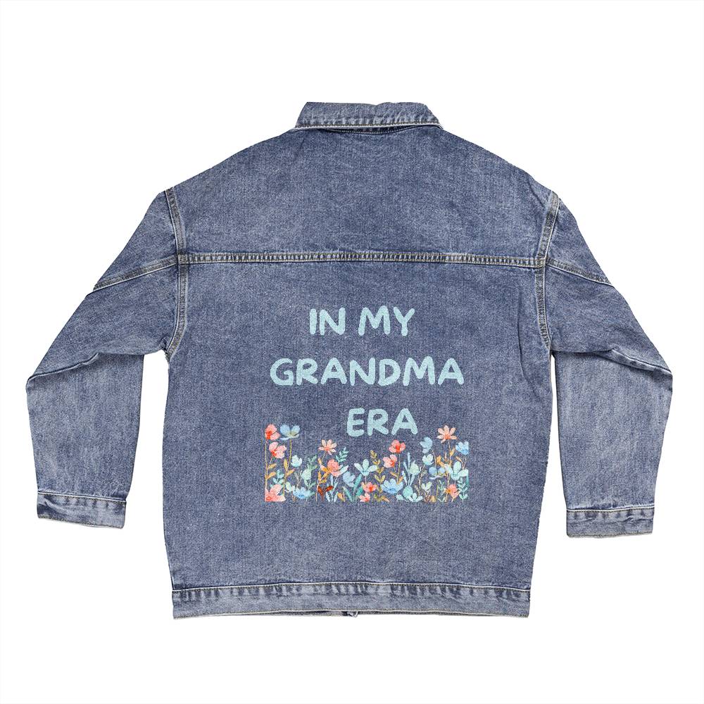 In My Grandma Era Floral Denim Jacket